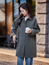 韩版气质风衣女2025春秋新款高级感时尚宽松中长款休闲百搭大衣，女装风衣，靓衣阁