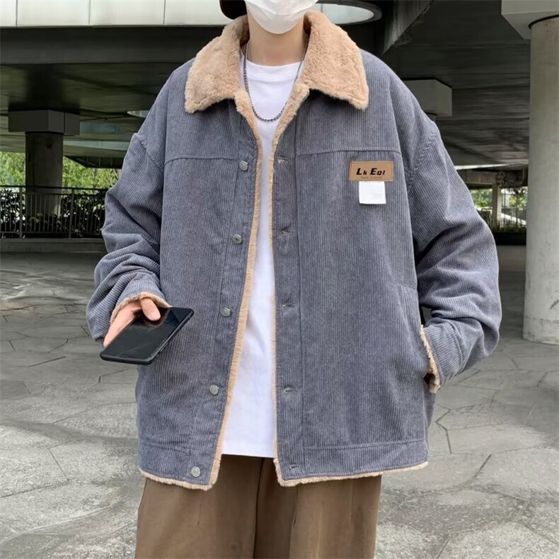 灯芯绒棉衣男女冬季加厚羊羔毛外套港风ins复古宽松棉服MV25-P69,男装棉衣,星座1008