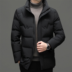 2023冬季新款男士商务休闲立领羽绒服中年爸爸装加厚保暖外套图片
