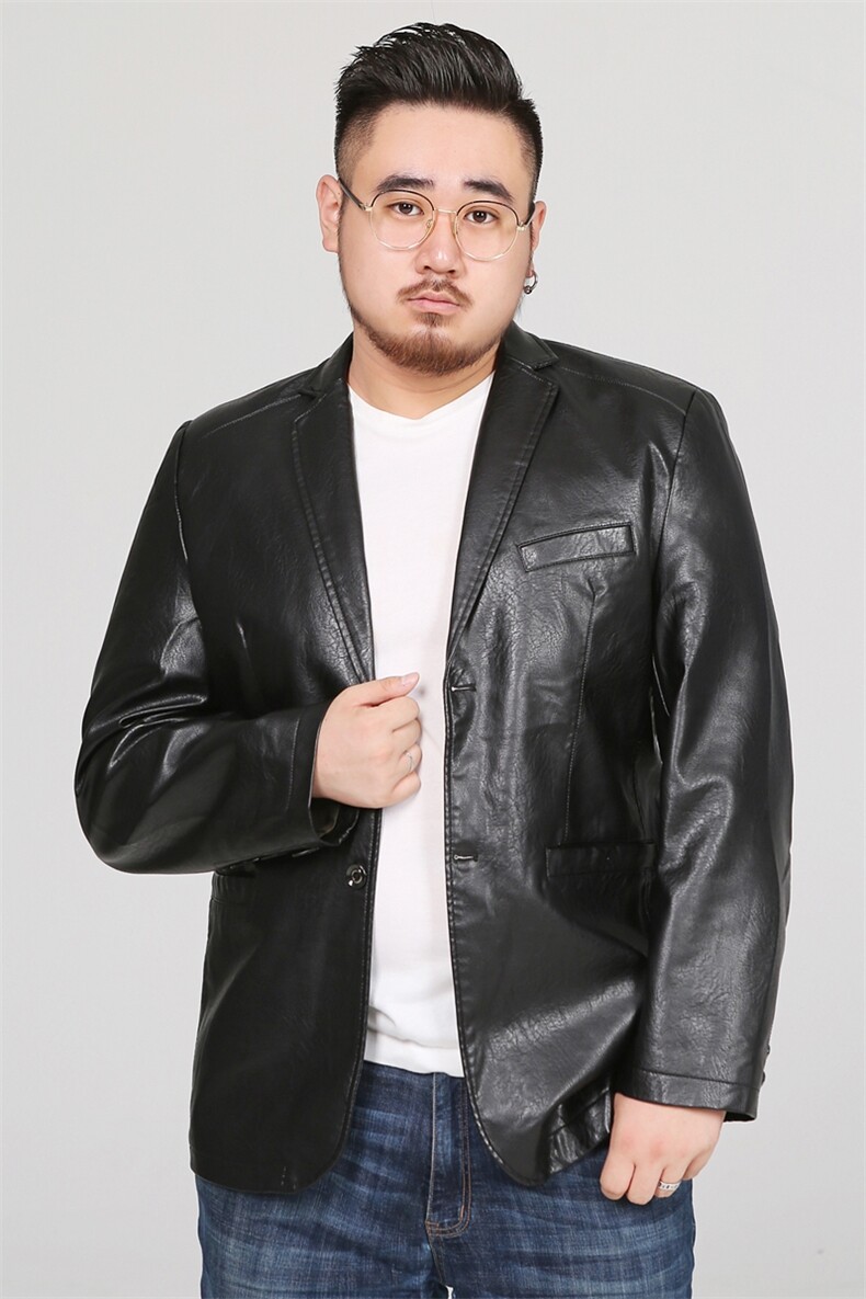 L-8XL秋装新款男士皮衣外套PU男皮西服夹克加肥加大码8808款,男装皮衣,星座802
