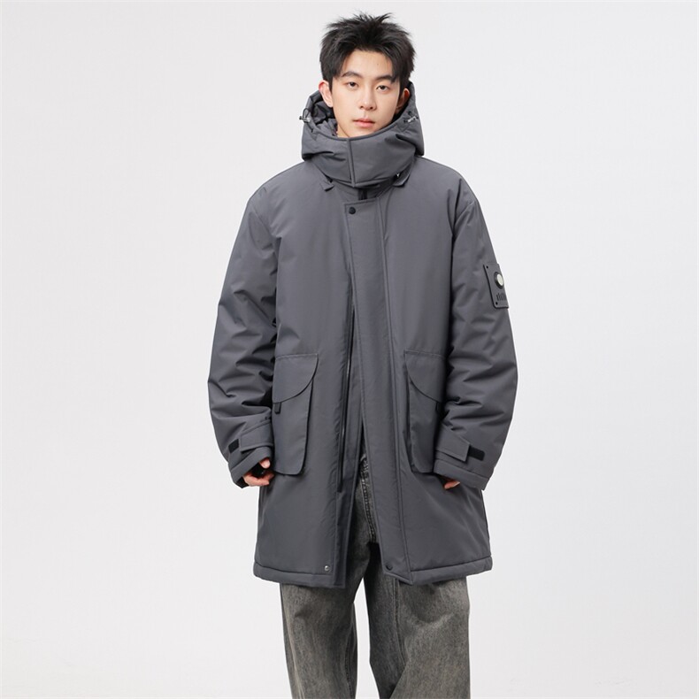 自家图有视频中长款棉服连帽登山情侣聚热保暖工装棉衣M2573p110,男装棉衣,电商D315