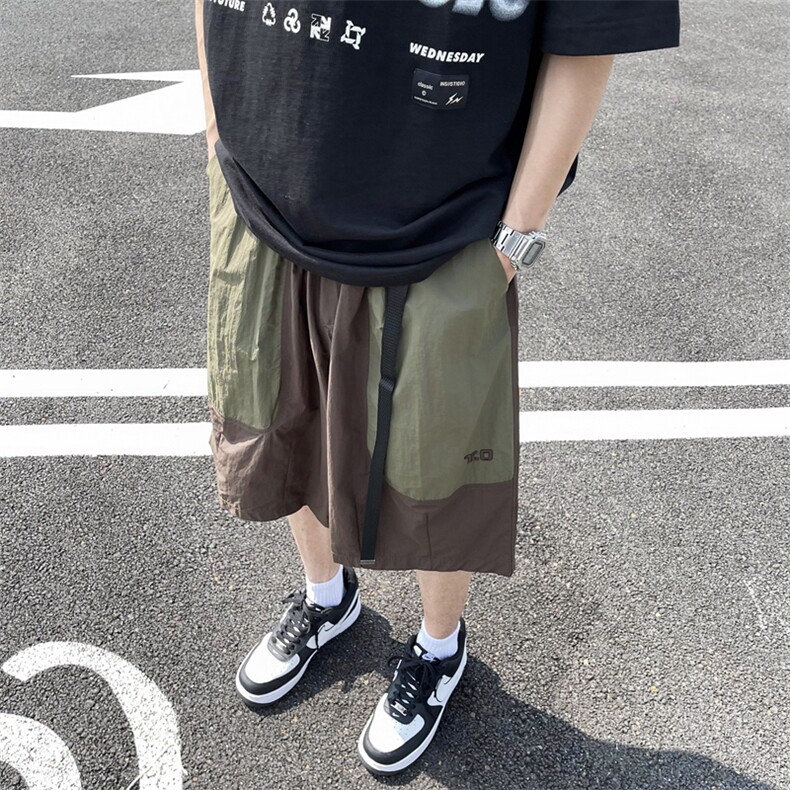 2024夏季新款宽松直筒五分裤日系运动工装短裤男现货K7898-P32,男装牛仔裤,星座512-3