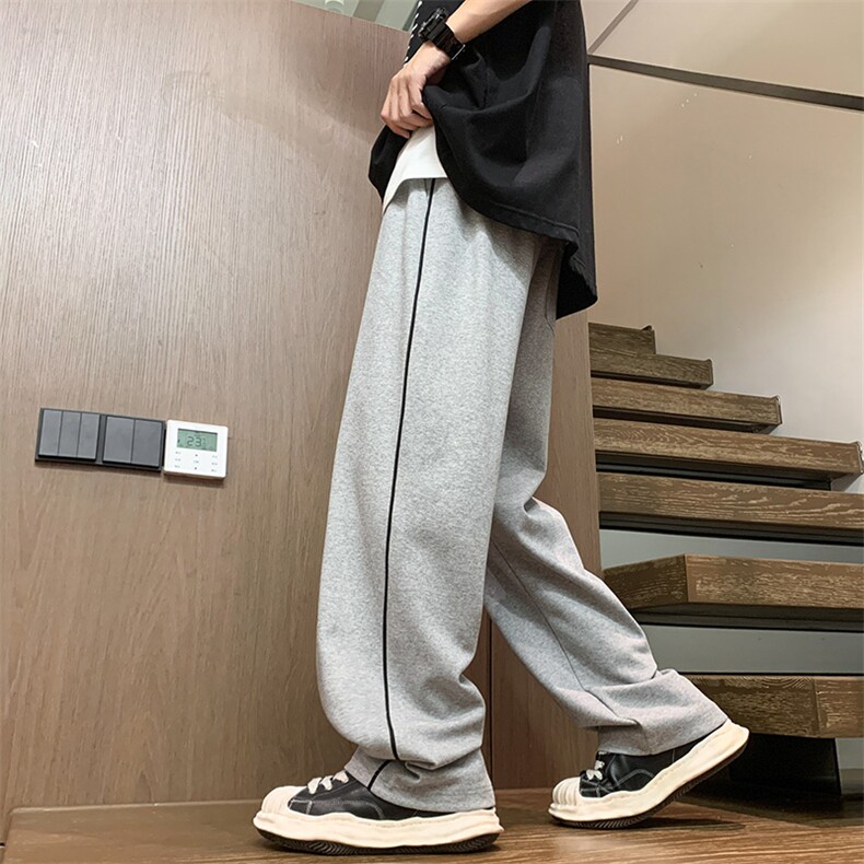 2025春夏款港风宽松竖条纹休闲百搭卫裤休闲裤K24111-P40,男装休闲裤,星座717