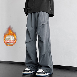 时尚大码降落伞兵裤男加厚银狐绒大码拖地裤K1172J加绒-特P42控78图片