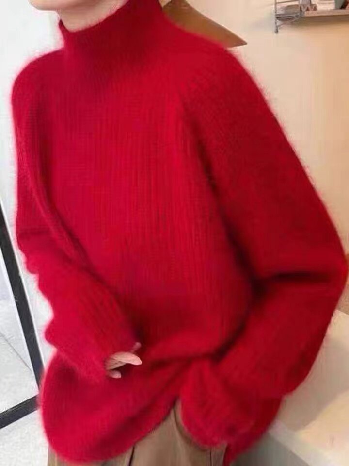 半高领女设计感麻花打底秋冬高级感超好看毛衣,针织衫/毛衣,半城羊绒