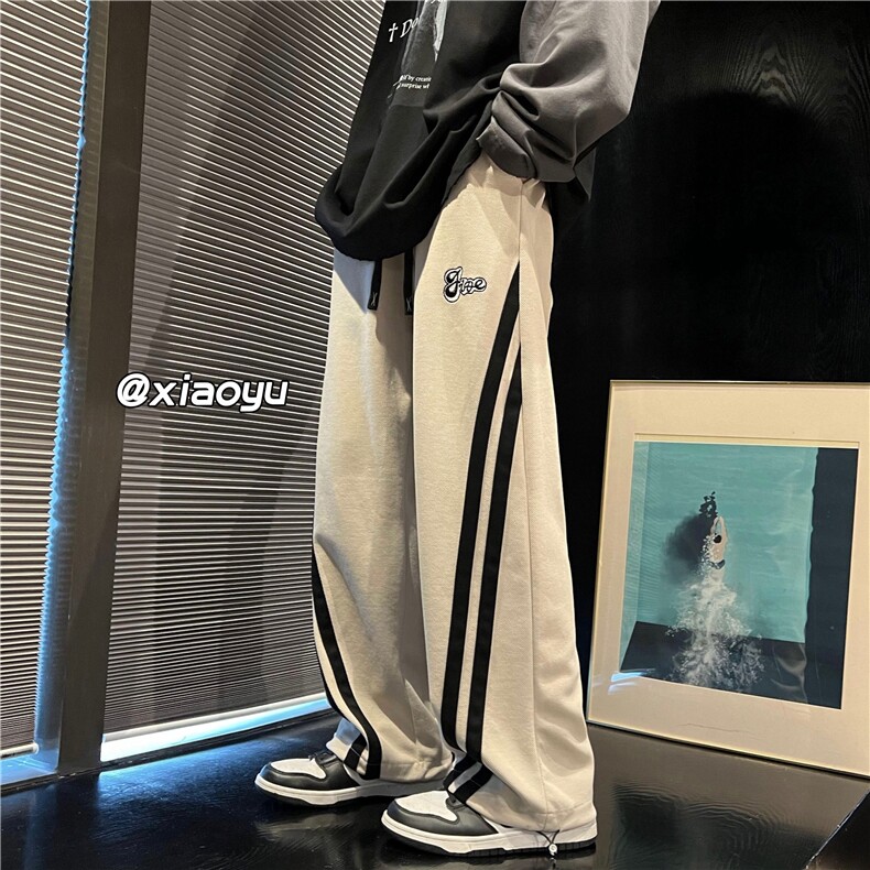 XZ616 秋季新款百搭休闲织带印花重磅卫裤拖地长裤 TY408 P55控68图片