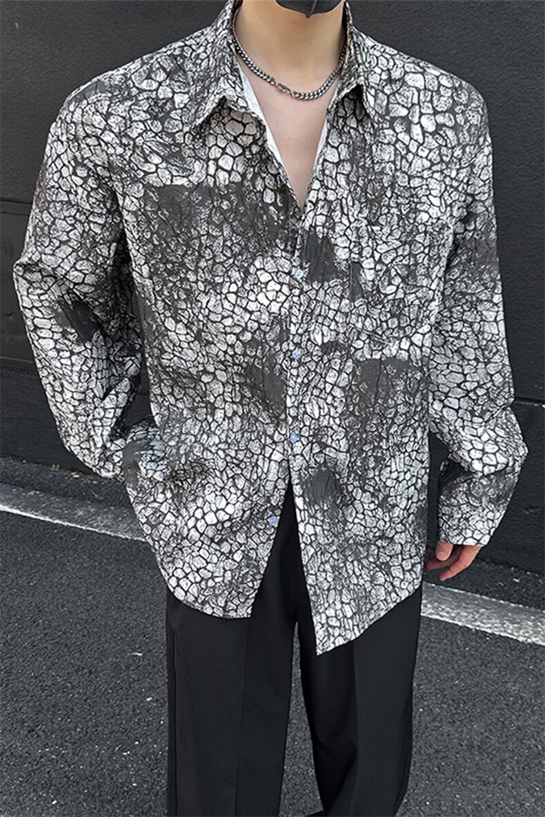 美式高街宽松衬衫潮流休闲上衣A086-CS2203-P40,男装衬衫,电商基地A086
