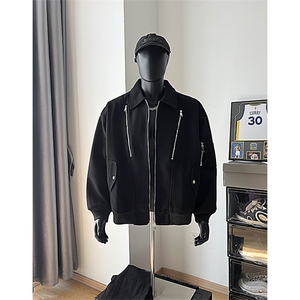 短款呢料呢子大衣 男装2025冬季呢子夹克外套 XZ514-2-F19-P98图片