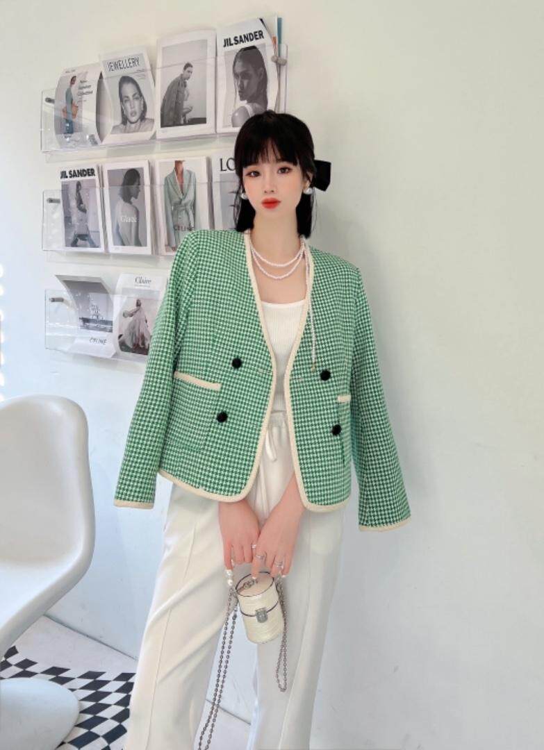 小香千鸟格外套，其它，艾依佳人