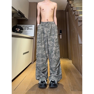 现货 春夏伞兵裤子潮牌宽松阔腿登山工装休闲长裤男 K651-P45图片