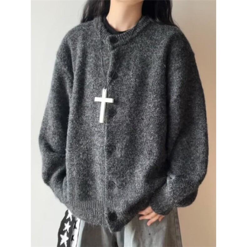 2026春美式复古学院风开衫男女情侣毛衣松弛感针织衫V38-P52网图，男装针织衫/毛衣，电商B245