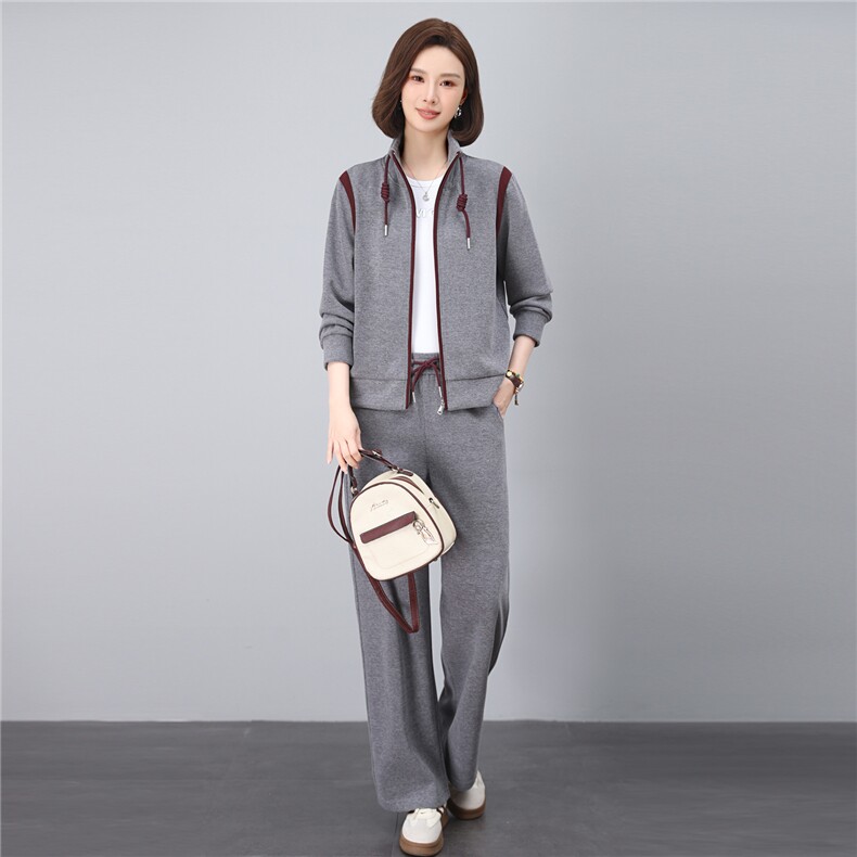 妈妈秋装2025新款休闲运动服套装洋气卫衣中年外套女春秋两件套,女装套装/套裙,涵誉