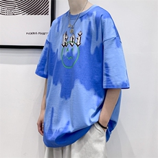 夏装港风时尚T恤短袖2023男女创意渐变印花半袖1599-P45控价68，男装T恤，电商A441-1