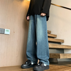 美式高街牛仔裤男女 潮牌个性显高休闲裤N2140/P43图片