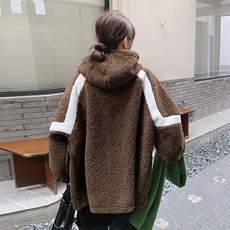 24冬装新品简约廓形拼色皮毛一体中长款外套2C239-S25-P185-K278，女装皮草，2C239
