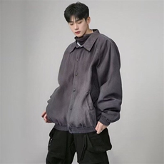 麂皮绒夹克男士秋冬季2025新款痞帅潮牌欧美工装外套W6364-P58，男装夹克，星座412-2