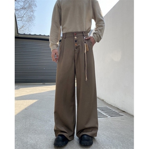 抖音品质春季新款高级感垂坠阔腿宽松西裤B315-K25693-特p40控78