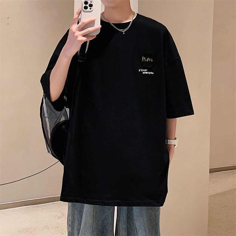 109-T24202-P38夏季新款潮牌纯棉240克重磅宽松短袖T恤,男装T恤,星座109