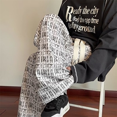 K003-P32美式hiphop扎染裤子男冬季加绒加厚灯芯绒脏脏裤，男装卫衣，电商B323A