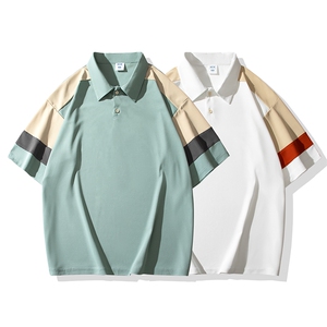2023夏季新款短袖男潮流日系白底polo衫百搭半袖zdp2301-P40控58图片