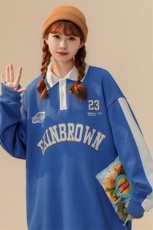 中性风POLO领卫衣女情侣大码M-5XL休闲套头卫衣男外套类C7720P55，男装Polo衫，星座227-7