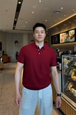 冰凉爽感冰丝针织短袖POLO衫翻领纯色弹力T恤72128-P58，男装Polo衫，电商A243