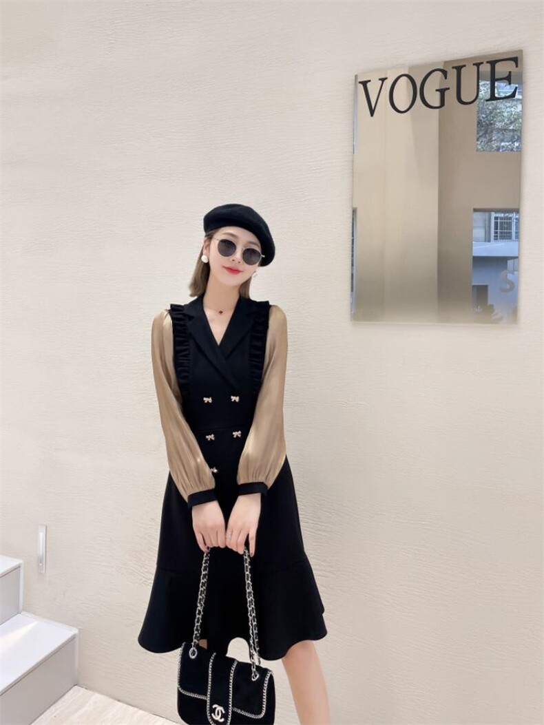 2022春装气质女人味连衣裙，女装连衣裙，贻思茗