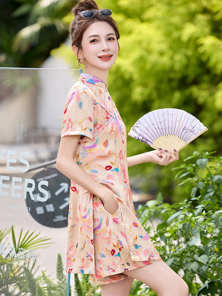 新中式国风短裤套装女2025新款小个子夏日独特绝美穿搭气质两件套,女装套装/套裙,美沁