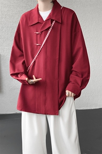 8XL-M 风新中式黑色翻领长袖衬衫男秋季休闲衬衣痞帅CS537P58图片