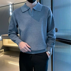 2024秋季男士针织POLO衫拉链翻领毛衣宽松潮流青年线衣外套M811，男装针织衫/毛衣，星座1116A-2（原606A-1）
