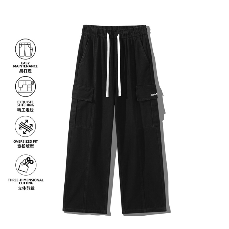 纯棉工装裤男2026新款春季新款宽松直筒裤男生休闲裤Z9996-P55，男装工装外套，星座610（原A335）