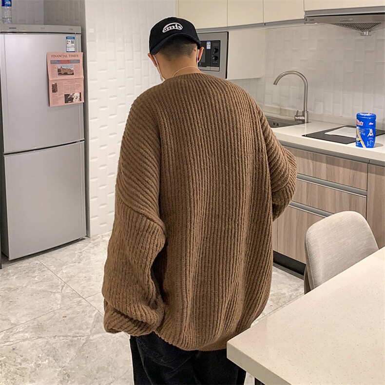 2021个性针织衫宽松毛衣男圆领纯色柔软潮流35109P68控88,男装针织衫/毛衣,星座517A-1