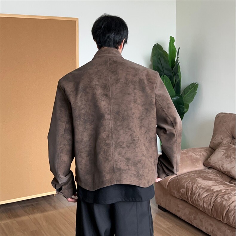 网图2026春季抖音得物高品质新款扎染PU皮衣雾面皮夹克外套男P48,男装夹克,星座207