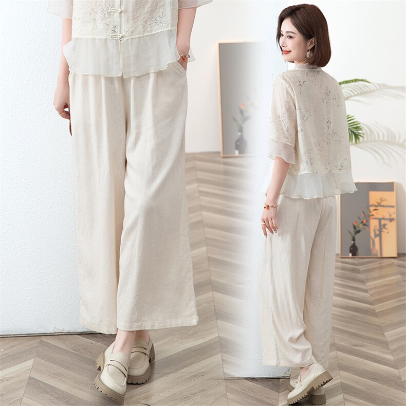 2024夏装新款时尚潮流简约气质优雅宽松裤子女裤，女装休闲裤，阿丹