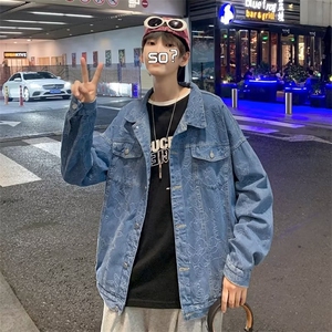 男士潮男港风外套青少年学生纯色时尚牛仔夹克外套BK38-P60图片