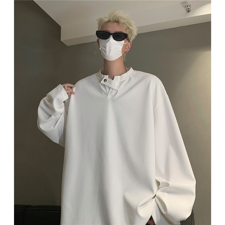 初秋新款抗皱不起球小V领T恤男长袖纯色套头上衣打底衫D362特P38,男装T恤,电商A335-1（原A458）