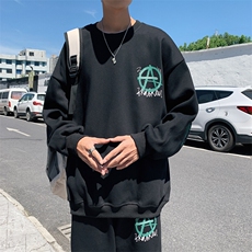 1秋季港风大码M-5XL宽松流行情侣青春套头卫衣套装7266P70控98，男装休闲套装，星座226-2