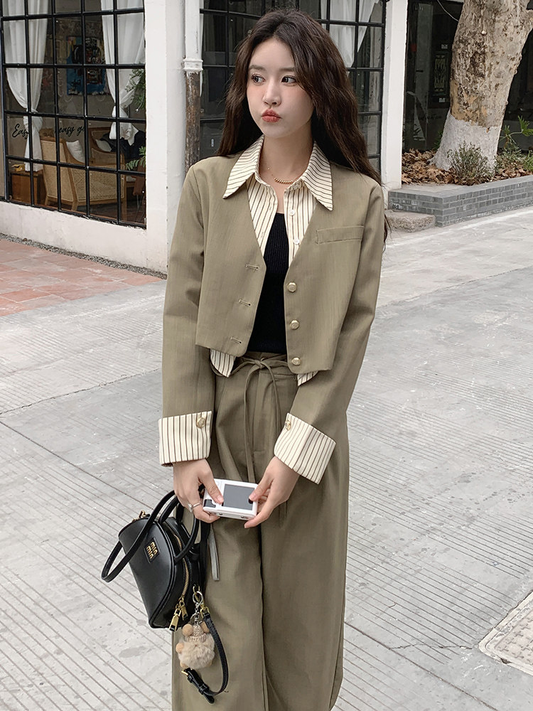 春现-拼色小香风减龄气质裙裤外套套装B190-2821-P160-K228,女装套装/套裙,2B190