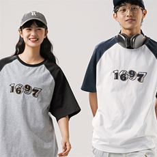 2025夏季新款男装日系潮牌拼接圆领宽松短袖休闲T恤半袖T908-F44，男装T恤，电商A101（原外27）