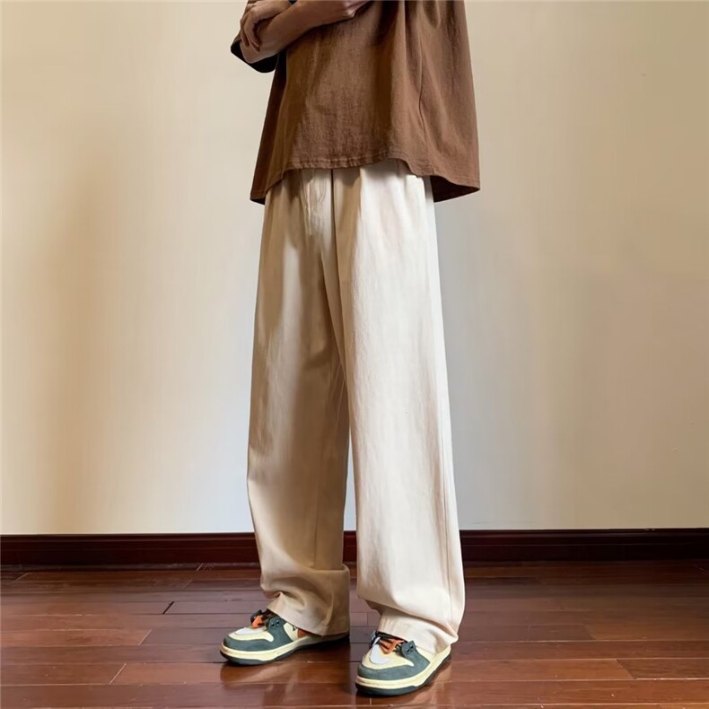纯棉特厚潮牌休闲裤宽松型中低腰长裤绣标微弹纯色潮流运动裤K100,女装休闲裤,星座310B-1