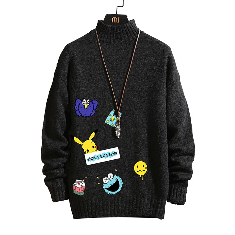 M18079-P45加绒款-P65半高领毛衣男士大码针织衫男毛线衣男砖墙,男装针织衫/毛衣,电商A040A