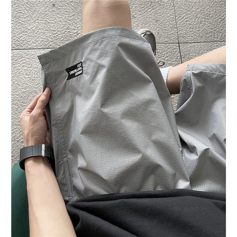 XZ612-K766-P40控58夏季薄款短裤暗格纹刺绣速干尼龙沙滩裤,男装牛仔裤,星座612