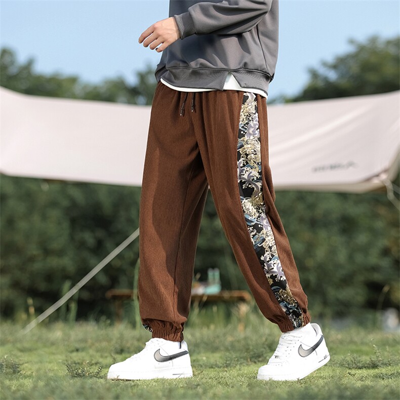 哈伦裤男秋冬季风复古拼接灯芯绒休闲裤束脚裤子219-WK17-P50，男装休闲裤，星座219