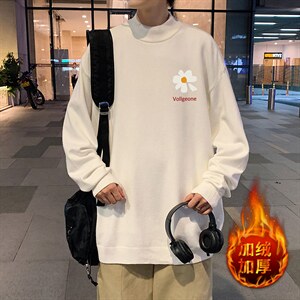 M18059-P45加绒款-P65半高领毛衣男士大码针织衫男毛线衣男，男装针织衫/毛衣，电商A040