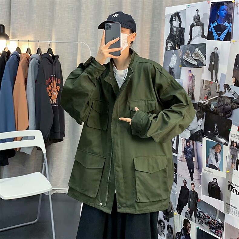 秋冬季ins潮牌工装夹克男2025新款韩版潮流复古宽松痞帅休闲外套,男装夹克,星座1210-1