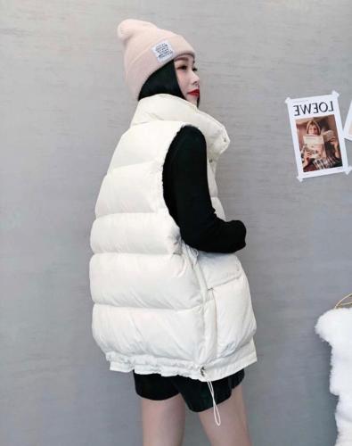 XL9819潮牌大口袋下摆抽绳百分百羽绒马甲,女装马甲,L·H·X