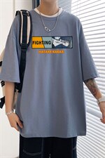 港风宽松大码火影卡卡西运动潮流短袖纯棉T恤男装打底衫T53-P22图片