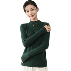 秋冬季新款女时尚百搭显瘦半高领显瘦纯色针织衫，女装针织衫/毛衣，伊美侕
