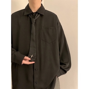 白墙 纯色长袖衬衫（送领带，四芒星）X1213-DY157-P50控68图片