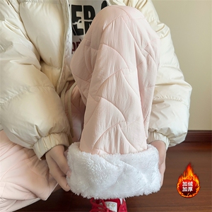 羊羔绒羽绒棉裤外穿男女冬季东北零下40度防寒裤子保暖抗寒滑雪裤图片